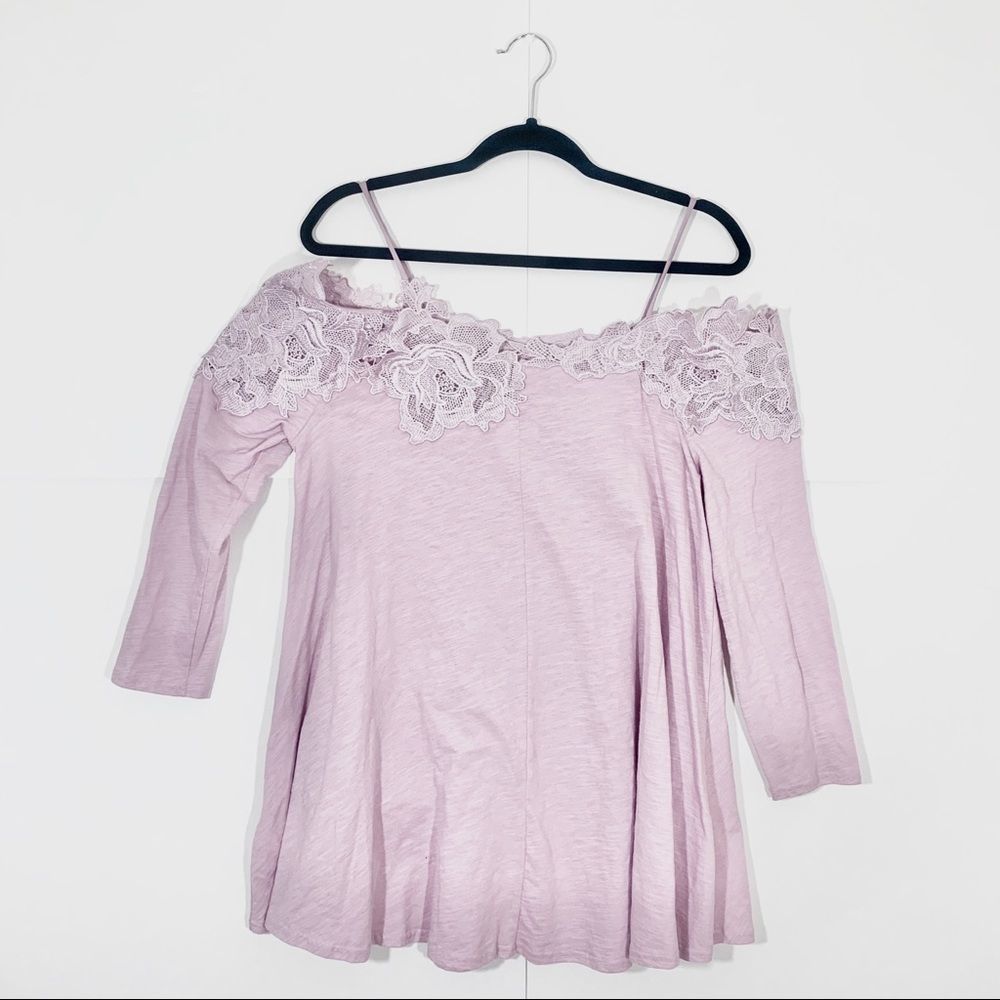 Anthropologie Meadow Rue Laceline Off Shoulder Top - Picture 2 of 8